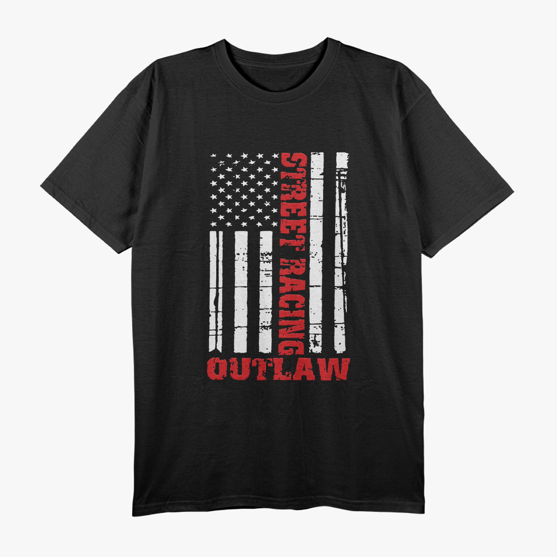 Street Racing Outlaw Shirt Flag American Drag Racing T-Shirt