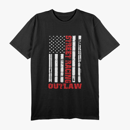 Street Racing Outlaw Shirt Flag American Drag Racing T-Shirt