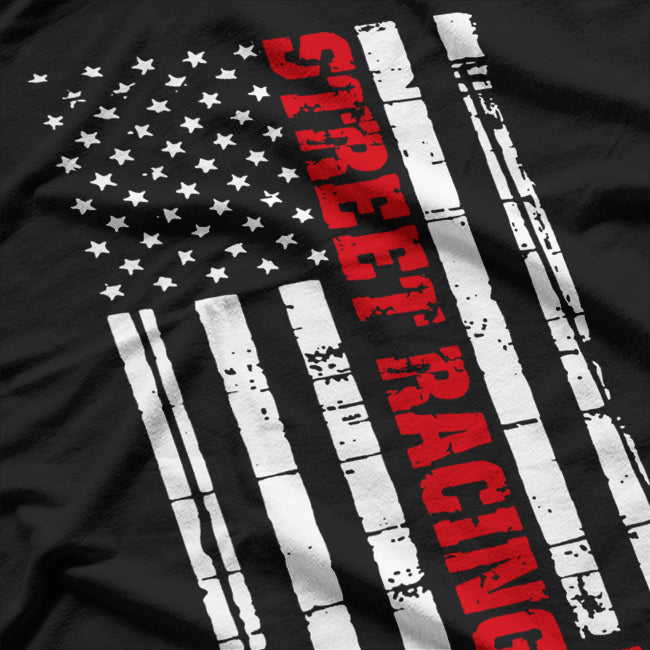 Street Racing Outlaw Shirt Flag American Drag Racing T-Shirt