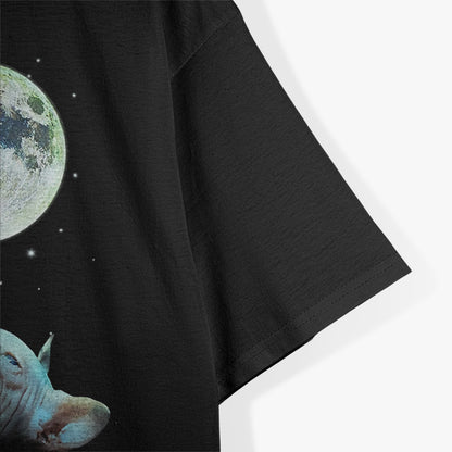 Three Hairless Sphynx Cats Howl At Moon 3 Wolfs T-Shirt