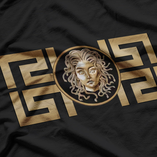 Medusa Mythological Gaze of Gold - The Power of the Cursed Eyes T-Shirt