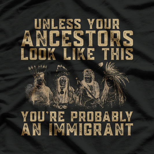 Unless Your Ancestors Look Like This You're Probably An Immigrant T-Shirt