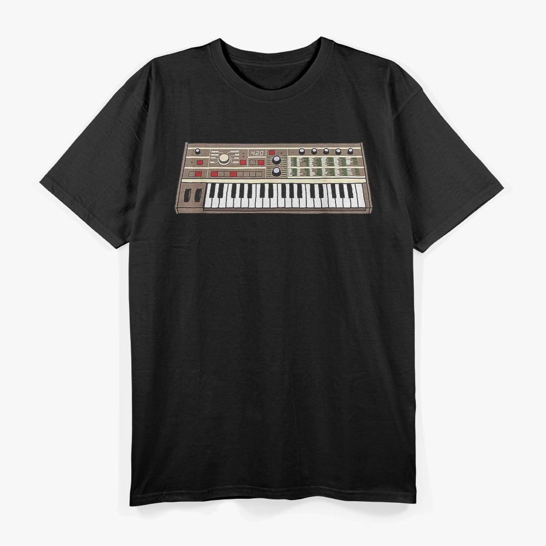 Vintage Synth Keyboard Electronic Music Synthesizer Retro Vibes T-Shirt