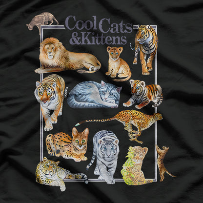 Cool Cats And Kittens Tiger Lion Leopard T-Shirt