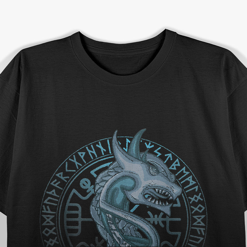 Dragon Boat Runes: A Fusion of Viking Strength and Norse Mysticism T-Shirt