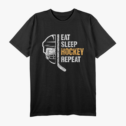 Eat Sleep Hockey Repeat Hockey Funny Ice Hockey T-Shirt