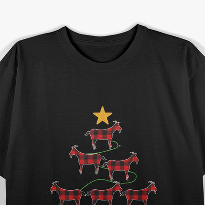 Goat Christmas Tree Tee Xmas Goats Tree Santa Hat T-Shirt