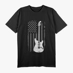 Guitar American US Flag Music Player Electric Guitarist Gift T-Shirt