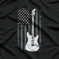 Guitar American US Flag Music Player Electric Guitarist Gift T-Shirt