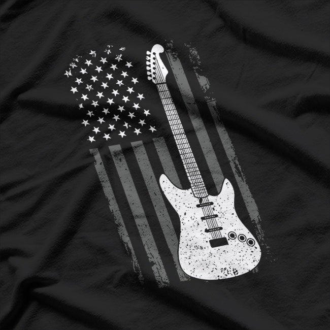 Guitar American US Flag Music Player Electric Guitarist Gift T-Shirt