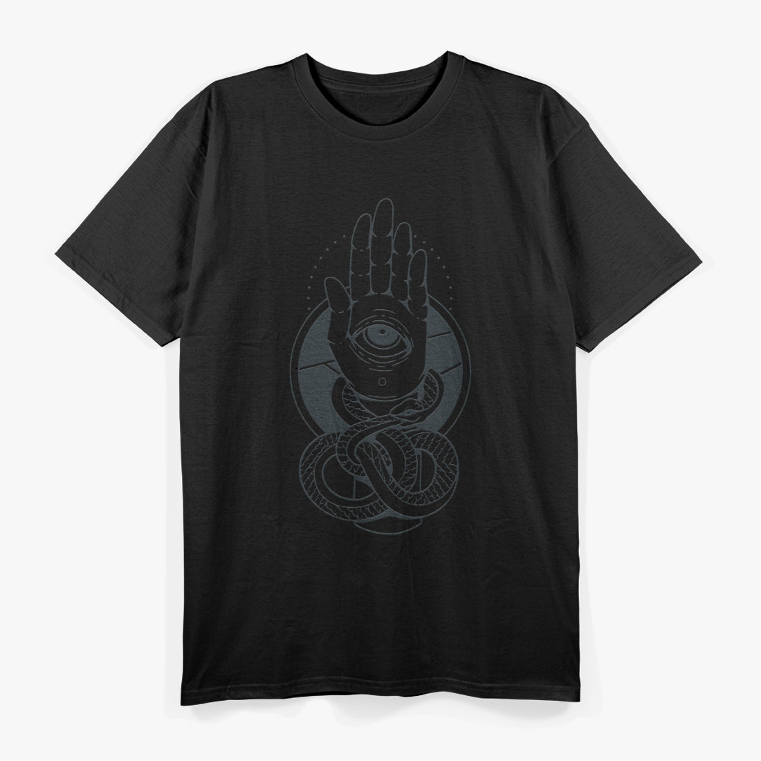 Hamsa Snake Hand with Eye Masonic Symbolism and Occult Power T-Shirt