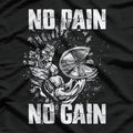 Gym Fitness and Bodybuilding: Strength, Dedication, and Power T-Shirt