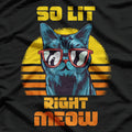 Cat So Lit Right Meow Retro T-Shirt