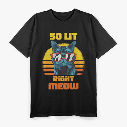 Cat So Lit Right Meow Retro T-Shirt