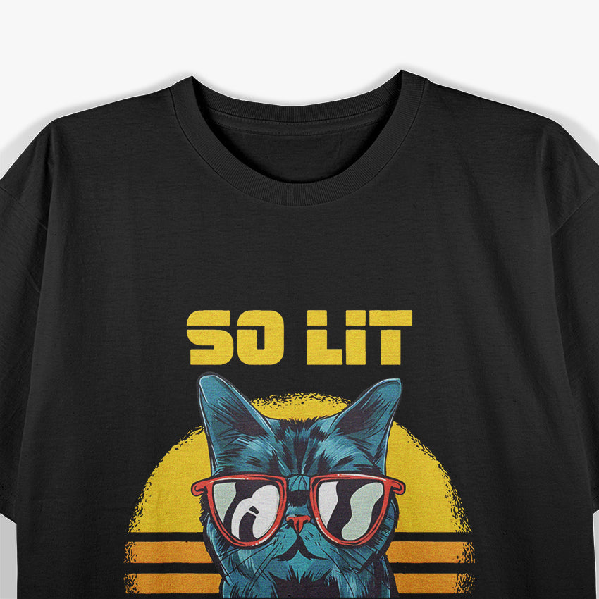 Cat So Lit Right Meow Retro T-Shirt