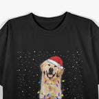 Golden Retriever Santa Christmas Tree Lights Xmas T-Shirt