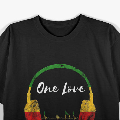 Rasta Reggae Music Headphones – Jamaican Pride and One Love T-Shirt