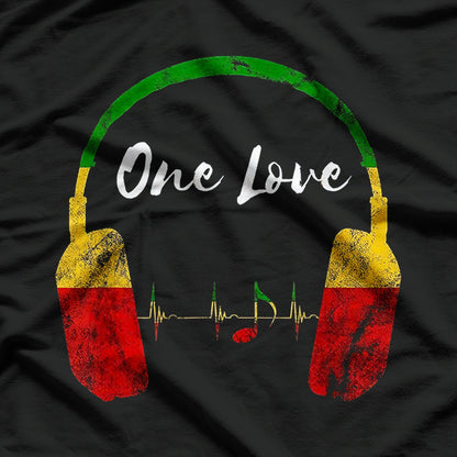 Rasta Reggae Music Headphones – Jamaican Pride and One Love T-Shirt