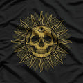 Skull Sun Gothic Symbolism of Light and Darkness T-Shirt