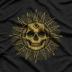Skull Sun Gothic Symbolism of Light and Darkness T-Shirt