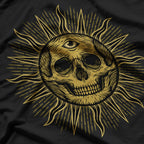 Skull Sun Gothic Symbolism of Light and Darkness T-Shirt