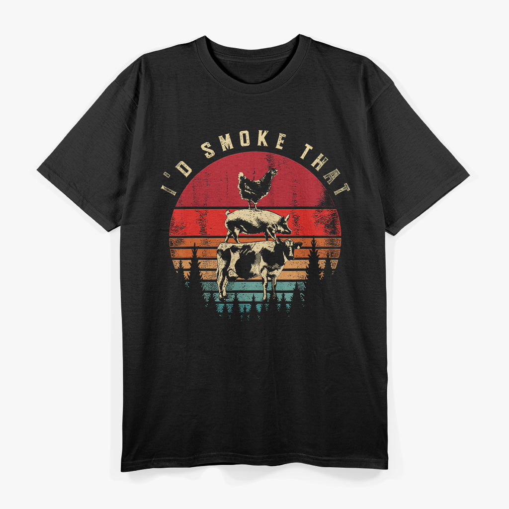 Id Smoke That Funny Smoked Meat BBQ Chef Barbecue T-Shirt