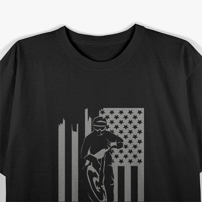 American Flag Motocross Apparel - Motocross Dirt Bike T-Shirt