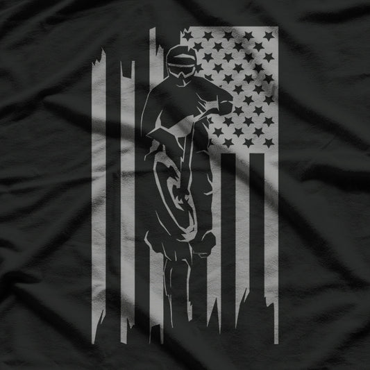 American Flag Motocross Apparel - Motocross Dirt Bike T-Shirt