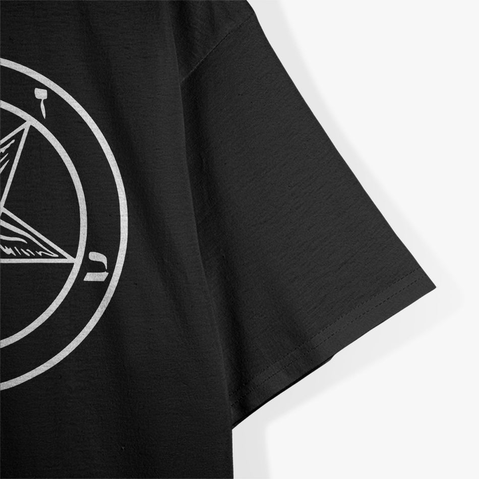 Classic Baphomet Inverted Pentagram - White on Black Occult Symbolism T-Shirt