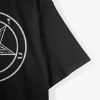 Classic Baphomet Inverted Pentagram - White on Black Occult Symbolism T-Shirt