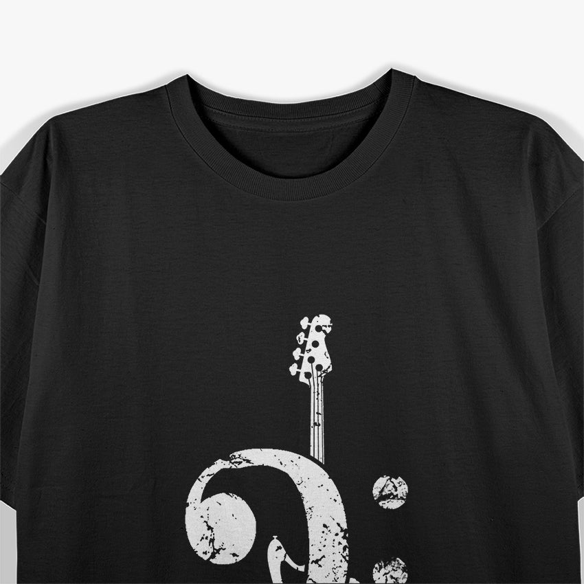 Bass Clef Bass Guitar, Guitar Lovers T-Shirt