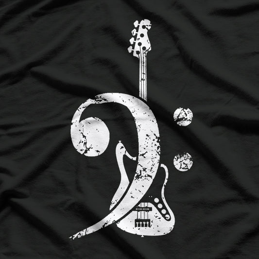 Bass Clef Bass Guitar, Guitar Lovers T-Shirt