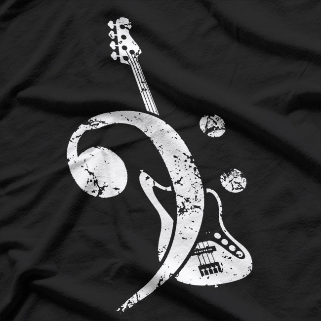 Bass Clef Bass Guitar, Guitar Lovers T-Shirt