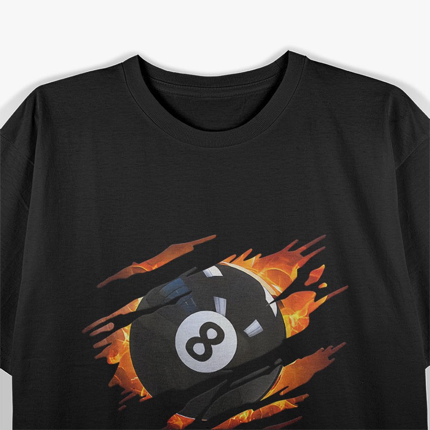 Billiards 8 Ball Pool Action T-Shirt