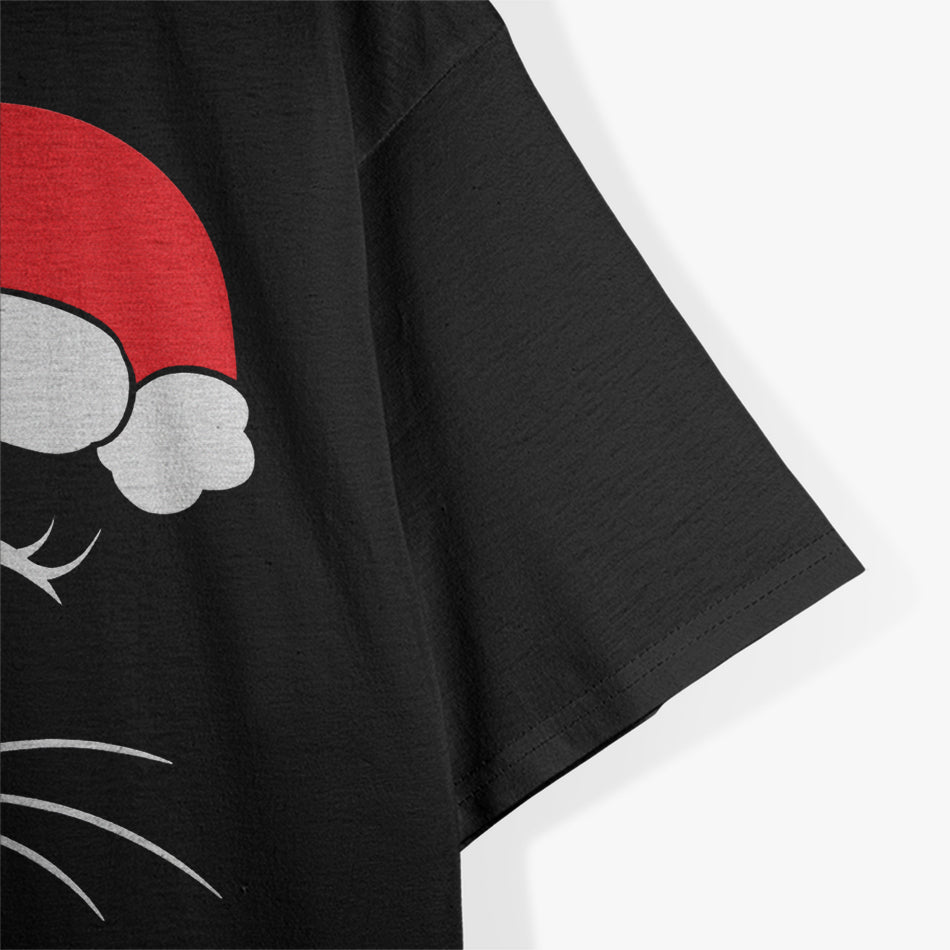 Cute Cat Santa Hat Christmas T-Shirt