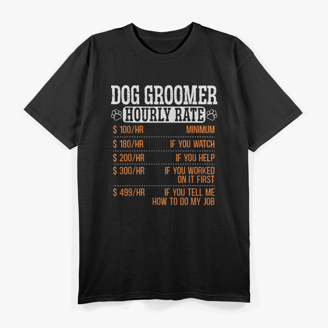 Dog Groomer Hourly Rate Pet Grooming T-Shirt