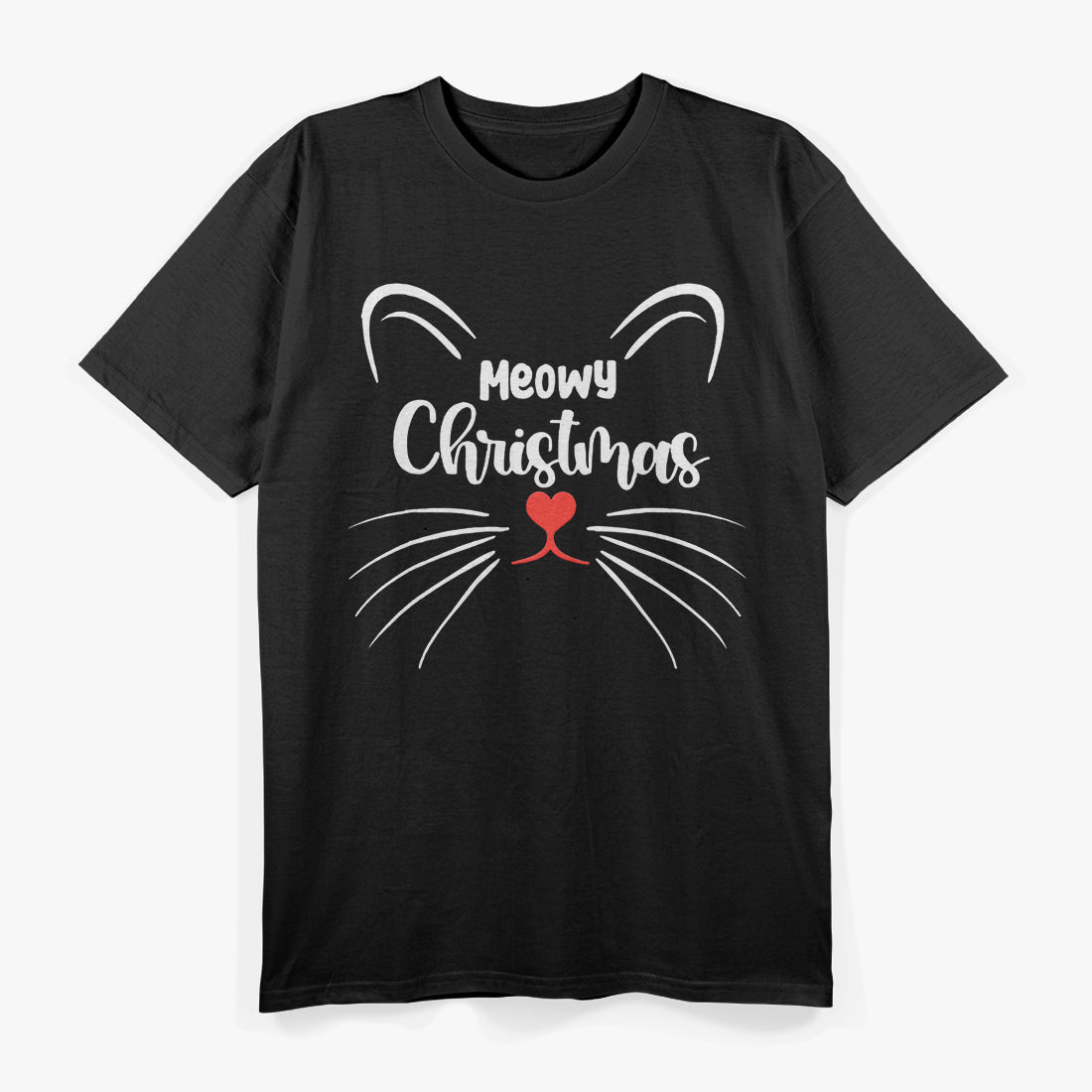 Meowy Christmas Cute Cat Lover Cat Mom Cat Dad Christmas T-Shirt