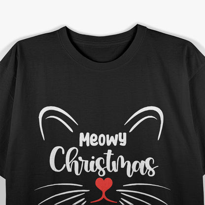 Meowy Christmas Cute Cat Lover Cat Mom Cat Dad Christmas T-Shirt