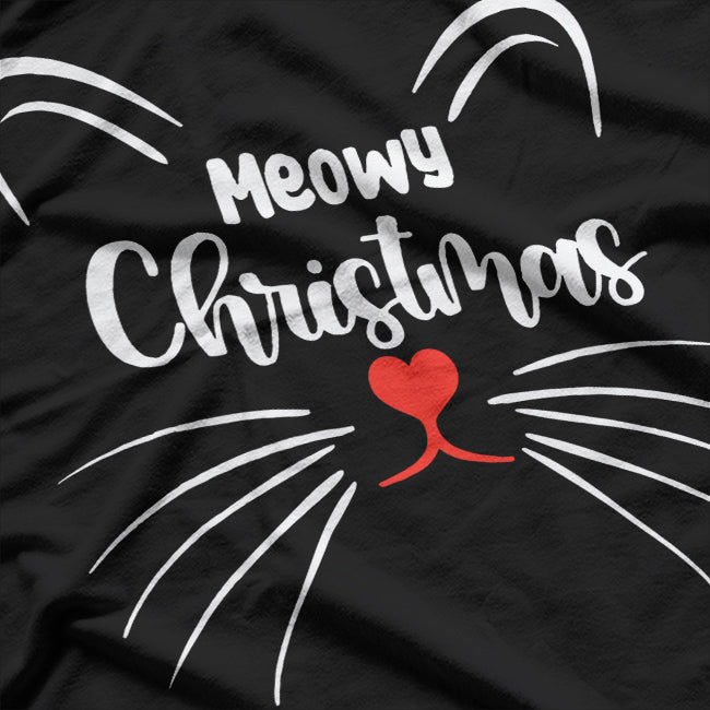 Meowy Christmas Cute Cat Lover Cat Mom Cat Dad Christmas T-Shirt