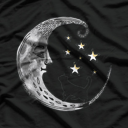 Black Cat Full Moon With Bats T-Shirt