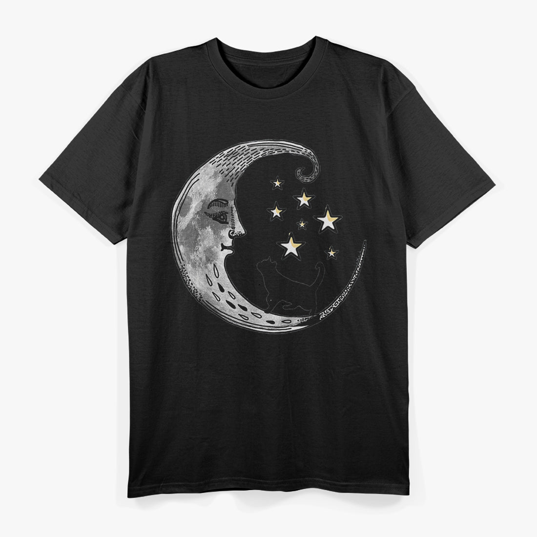 Black Cat Full Moon With Bats T-Shirt