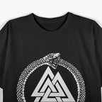 Mystic Ouroboros Ancient Viking Symbol Valknut Norse T-Shirt