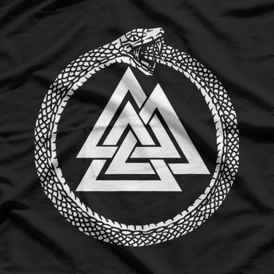 Mystic Ouroboros Ancient Viking Symbol Valknut Norse T-Shirt