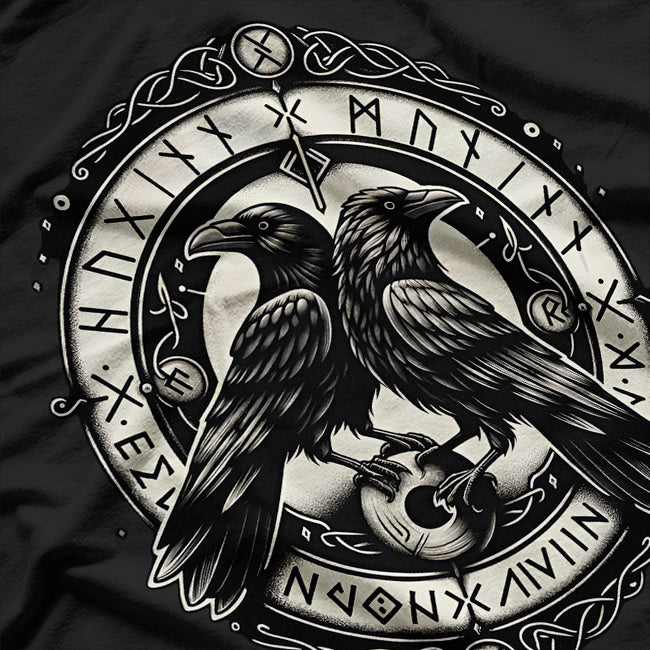 Odin Ravens Huginn and Muninn Norse Mythology T-Shirt