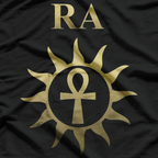 Ra Ancient Egyptian Sun God with Ankh Symbol of Eternal Life T-Shirt