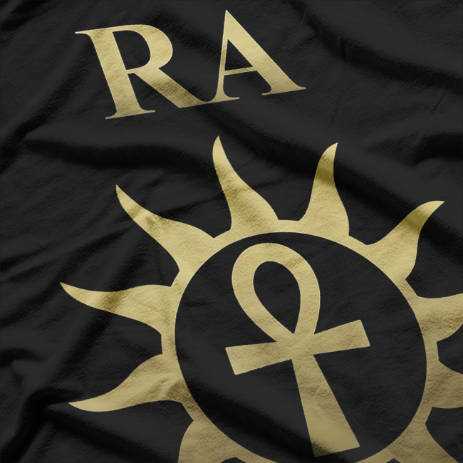 Ra Ancient Egyptian Sun God with Ankh Symbol of Eternal Life T-Shirt