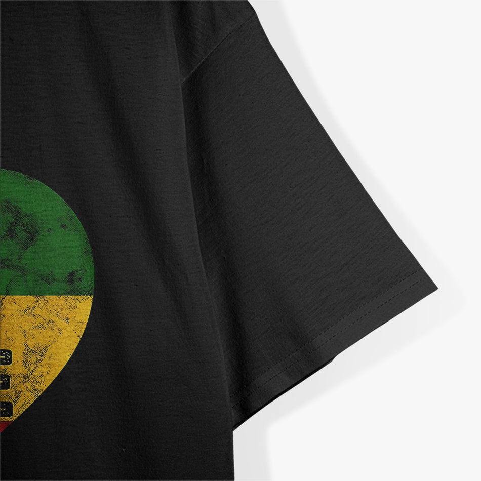 Reggae Heart One Love Rasta Reggae Music Rastafarian Jamaica T-Shirt