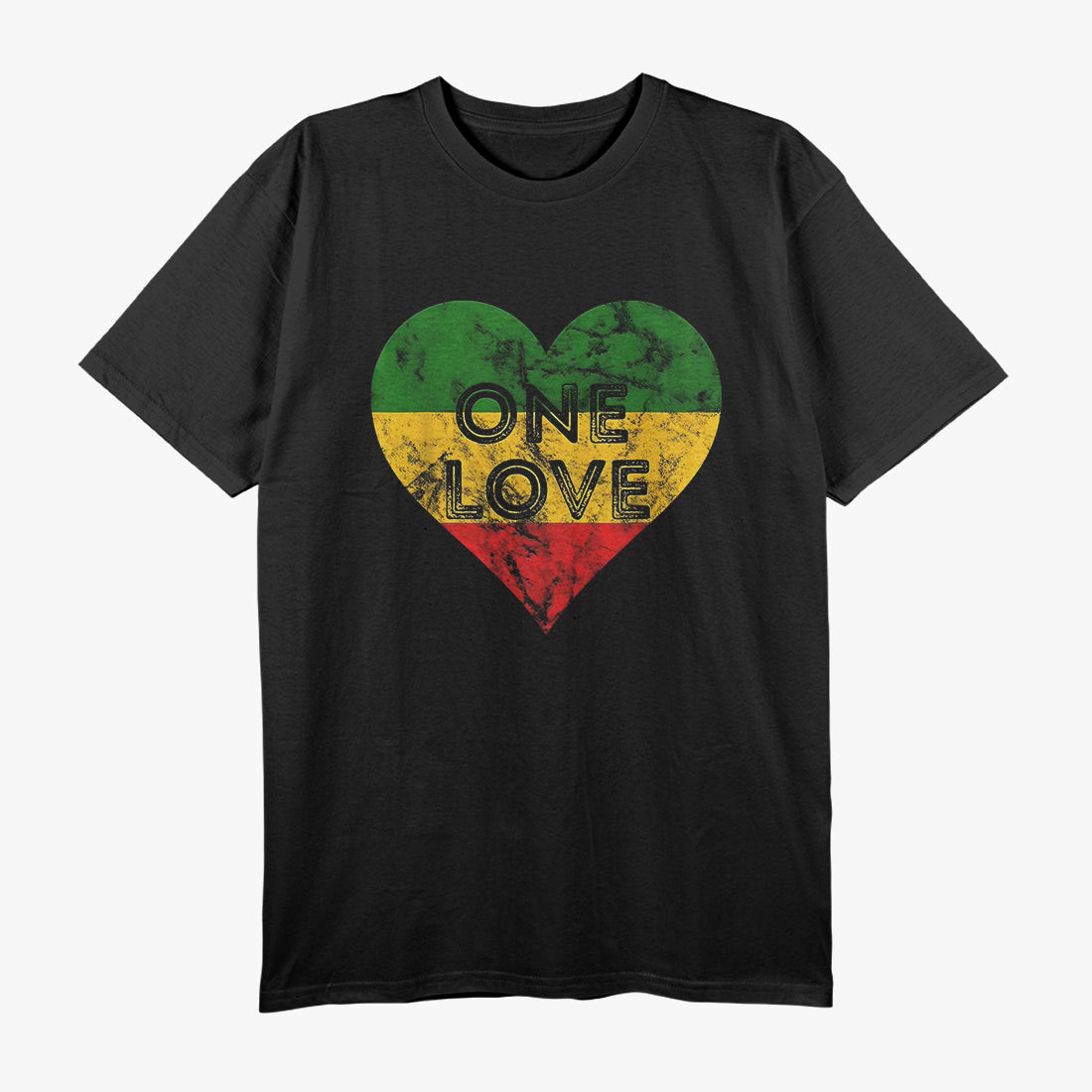 Reggae Heart One Love Rasta Reggae Music Rastafarian Jamaica T-Shirt