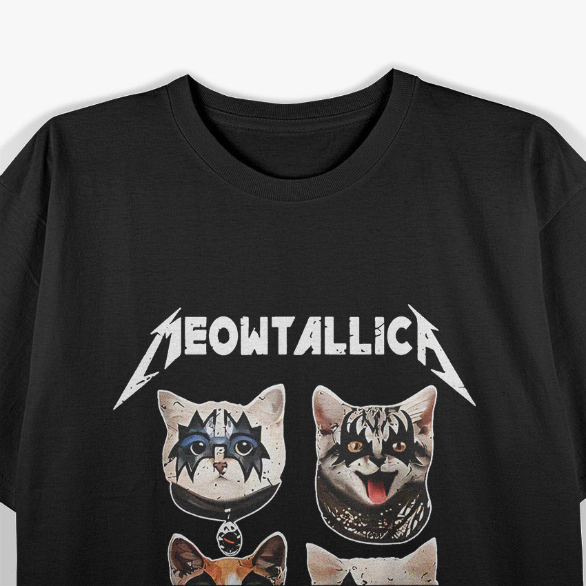Funny Cat Meowtallica Cat Rock Music T-Shirt