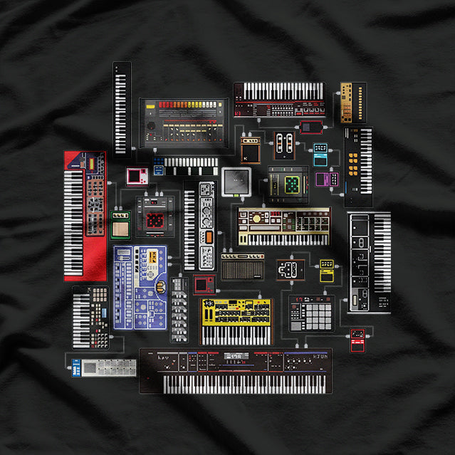 Analog Modular Synthesizer Music Producer Keyboard T-Shirt